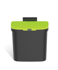 0.8 Gallon Countertop Compost Trash Bin & Hanging Trash Can. Black/Green | CCC-4-3S