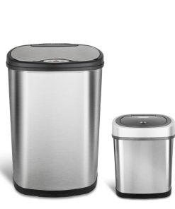 13.2 Gallon & 3.2 Gallon | Rectangular Motion Sensor Trash Can Combo | CB-DZT-50-13/12-9